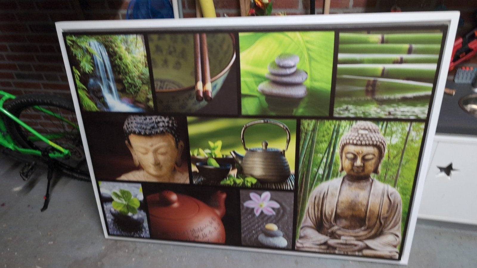 Boeddha wanddecoratie - Zen en rustgevend, Ophalen of Verzenden, Gebruikt, Overige materialen, Meerkleurig