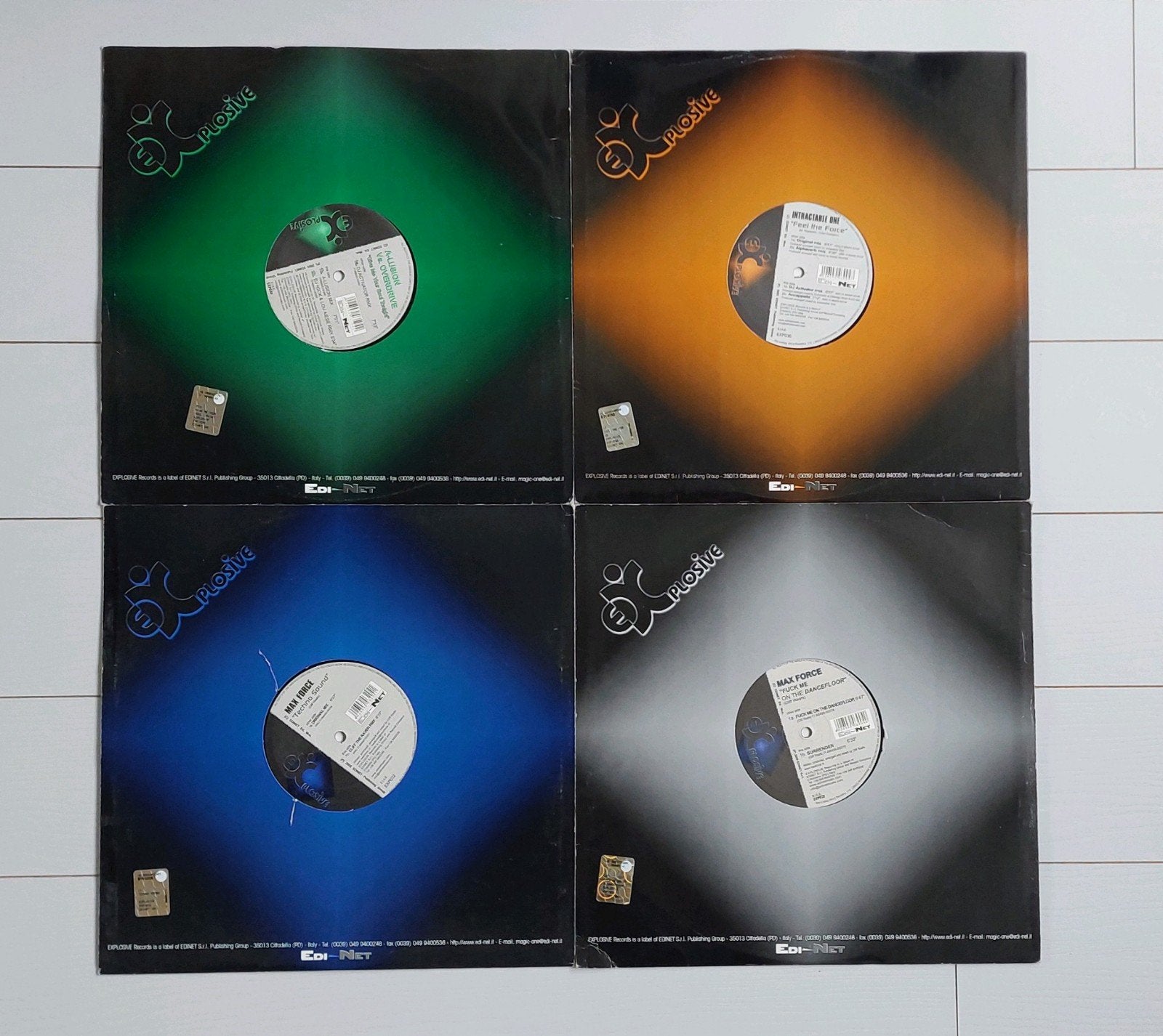 4x Explosive Records Hardstyle vinyl, Ophalen of Verzenden, Gebruikt, 12 inch