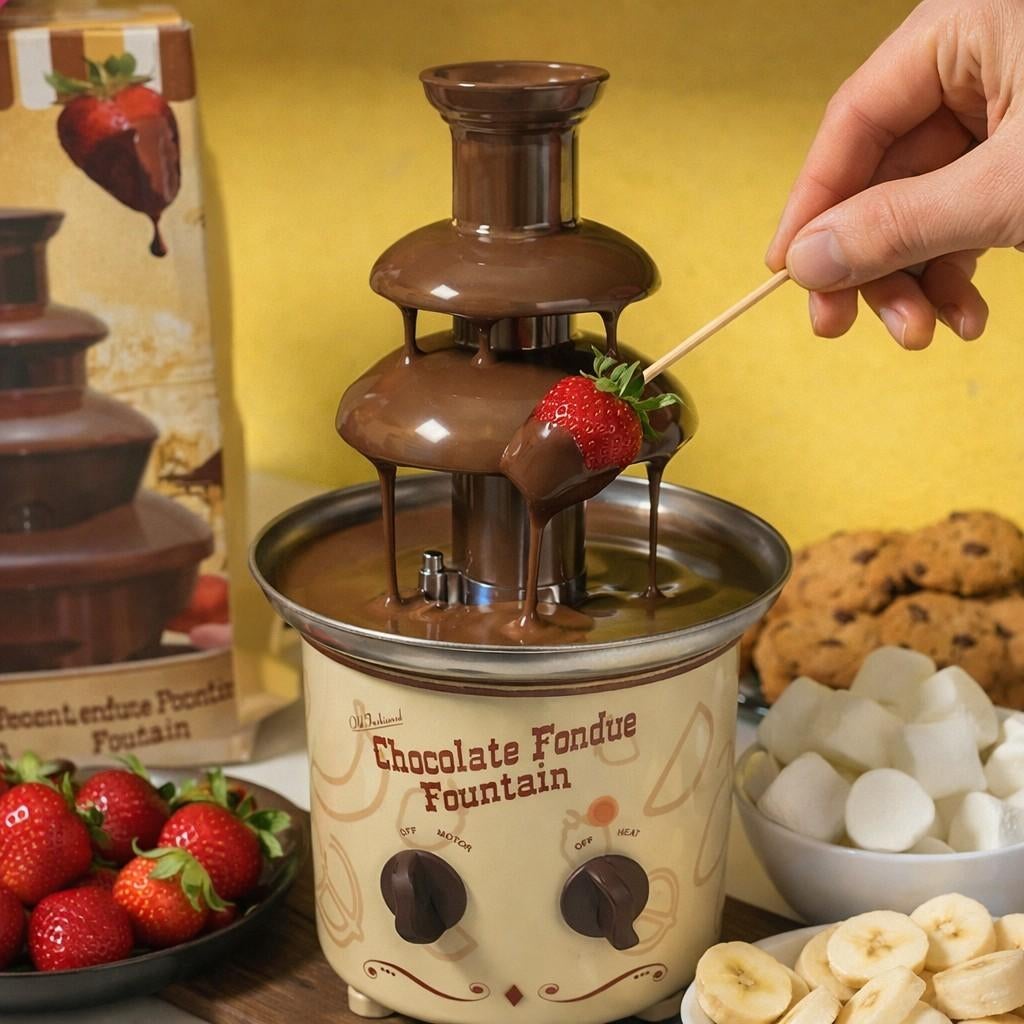 Chocoladefontein nostalgisch – Dé blikvanger elk feestje!, Witgoed en Apparatuur, Fonduesets, Ophalen of Verzenden, Zo goed als nieuw