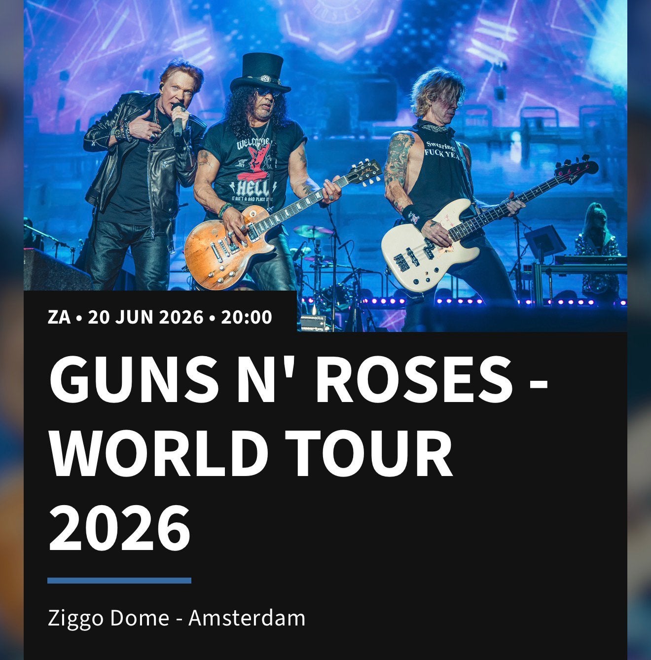 Guns’n roses world tour 2026 20Juni 5 TICKETS, Tickets en Kaartjes, Concerten | Rock en Metal, Drie personen of meer, Juni, Hard Rock of Metal