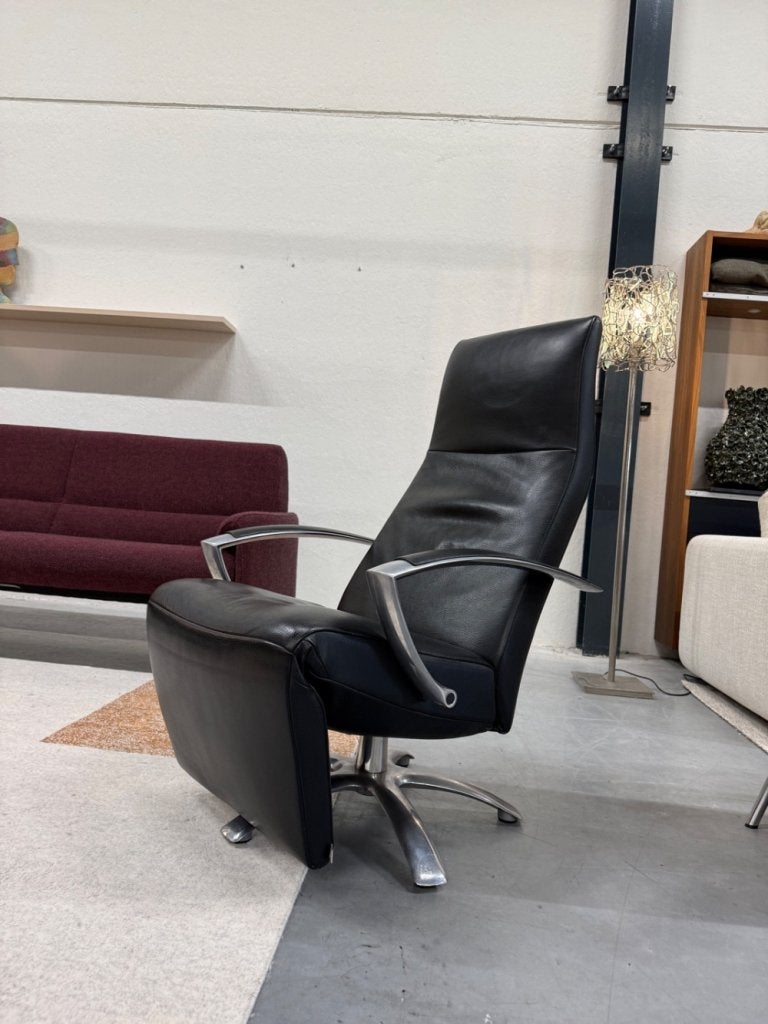 Als nieuw Jori Brainbuilder Relaxfauteuil zwart leer Stoel, Huis en Inrichting, Jori, Ophalen of Verzenden, Zo goed als nieuw