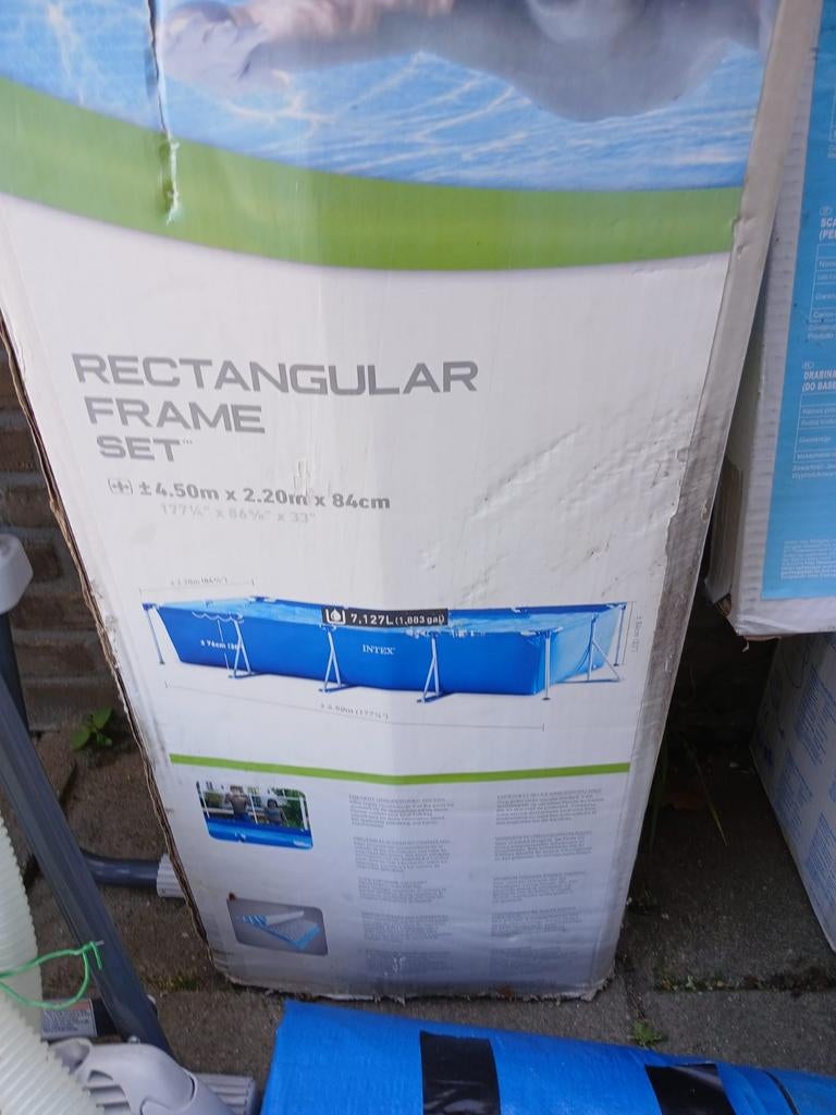 Intex Zwembad 4.50x2.20x84 Compleet met Accessoires, Gebruikt, 200 tot 300 cm, 80 tot 120 cm, Ophalen of Verzenden