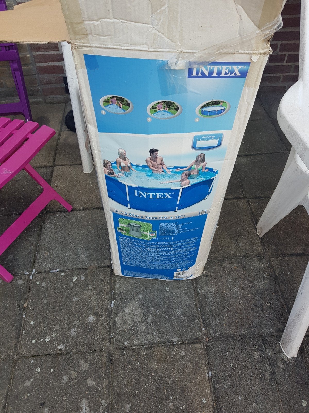 Intex Opzetzwembad - 3.05m x 76cm, Gebruikt, Rond, Ophalen of Verzenden, Opzetzwembad