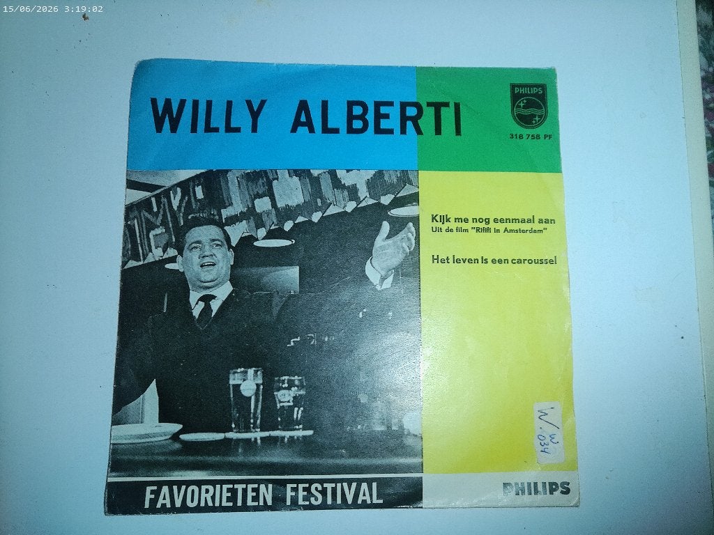 Willy Alberti - Kijk me nog eenmaal aan, Gebruikt, Fotohoes, 7 inch, Single