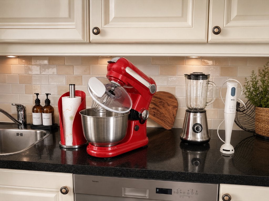 Keukebrobot+keukenrolhouder+Staafmixer Braun+Blender, Ophalen, 4 liter of meer, 3 snelheden of meer, Zo goed als nieuw
