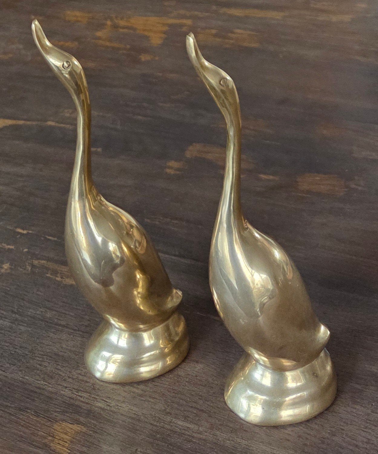 Vintage messing zwanen – Hollywood Regency (26,5 cm), Ophalen of Verzenden