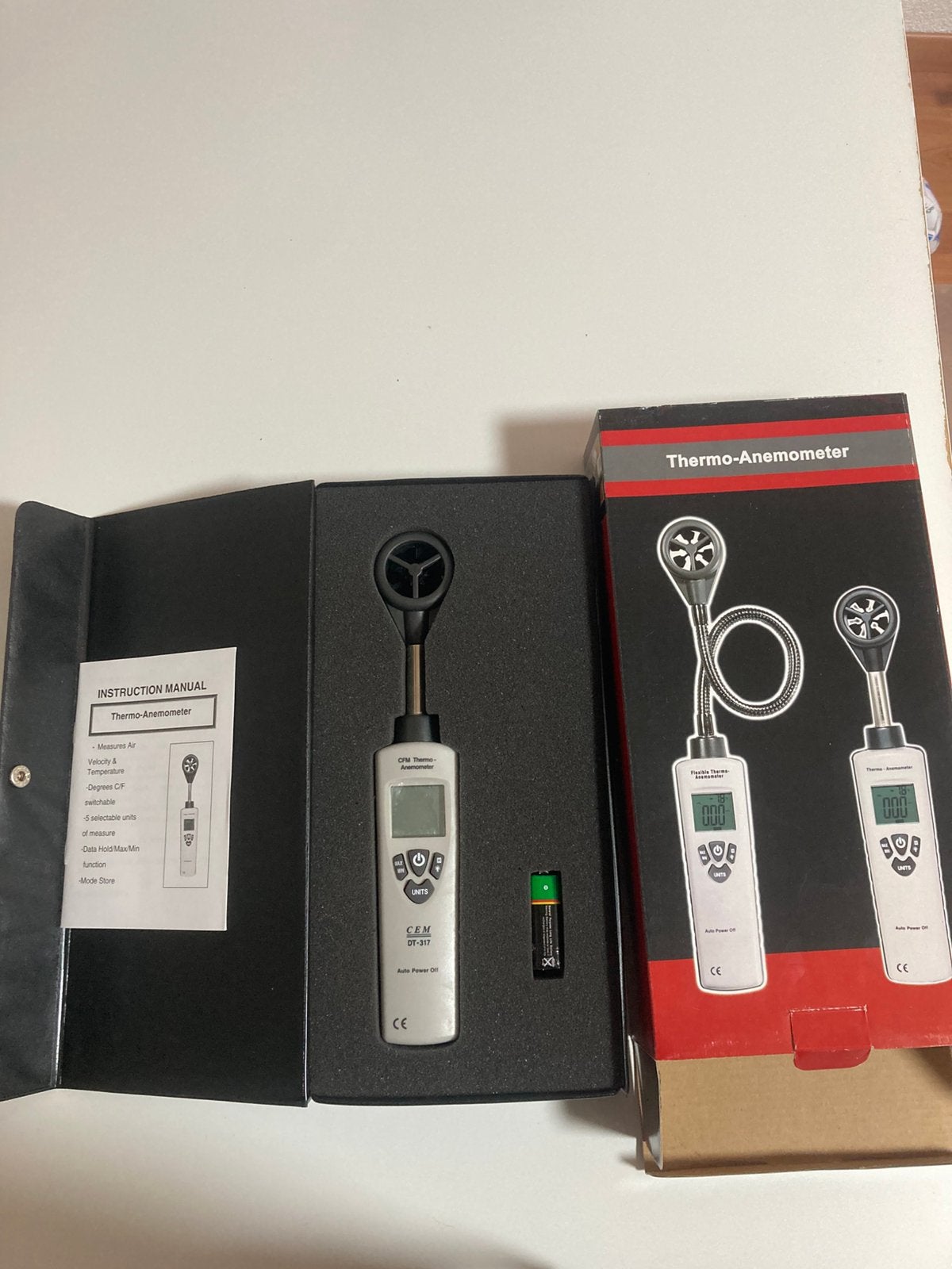 CEM Flexible Thermo-Anemometer DT-317 Windmeter, Doe-het-zelf en Verbouw, Ophalen of Verzenden, Nieuw