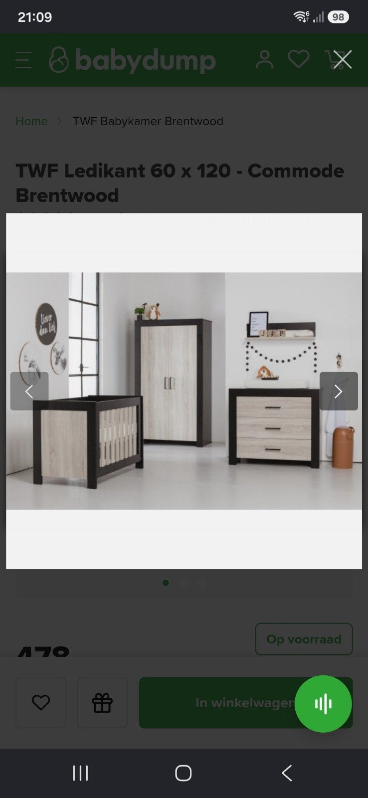 Complete babykamer Brentwood, Ophalen, Zo goed als nieuw, Jongetje of Meisje
