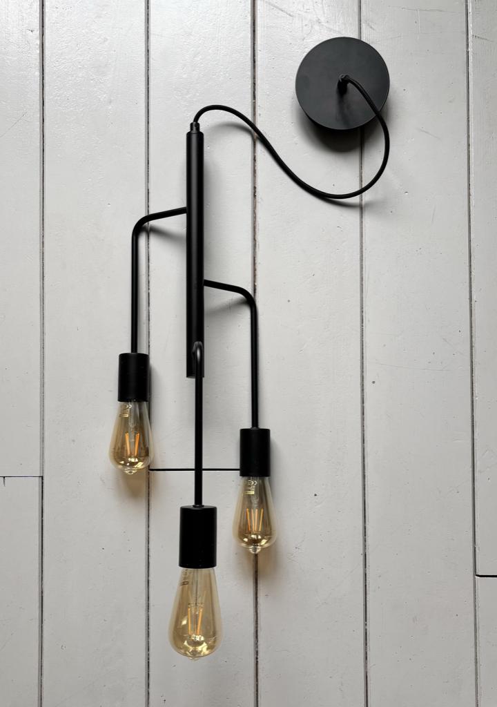 moderne metalen lamp 3 armen, Huis en Inrichting, Ophalen, Nieuw, Metaal, Modern/ industrieel