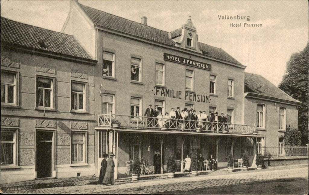 Valkenburg - Hotel J. Franssen - Familie Pension, Verzamelen, Ophalen of Verzenden, Voor 1920, Gelopen, Limburg