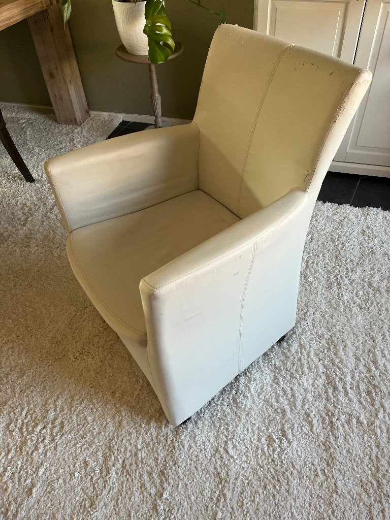 Eetkamerstoelen, Ophalen, Gebruikt, Wit, Leer