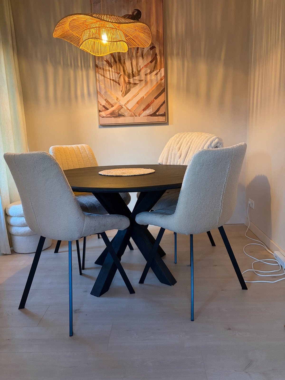 Zelfgemaakte ronde eettafel - 120 cm doorsnee, Ophalen, Gebruikt, Rond, 100 tot 150 cm