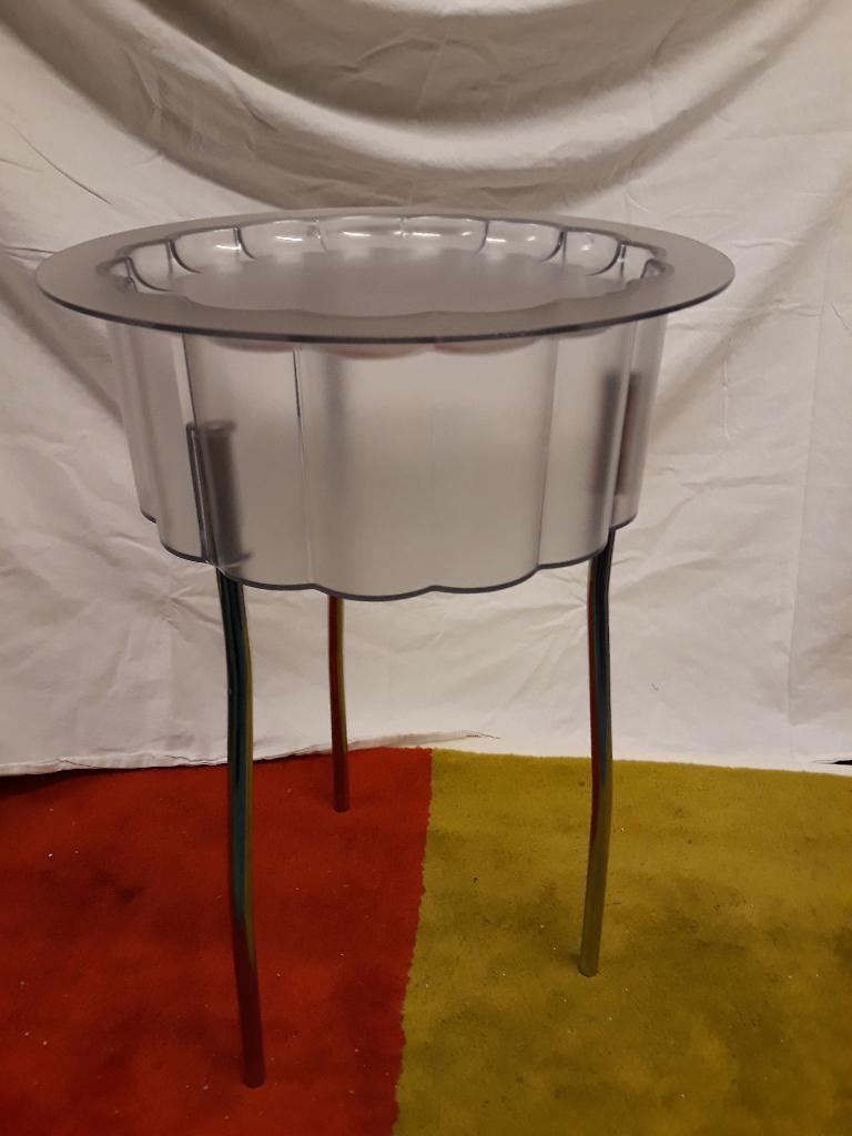 Retro Ikea Bijzettafeltje met Afneembaar Dienblad (Hatten), Huis en Inrichting, Ophalen, Minder dan 55 cm, Rond, Gebruikt