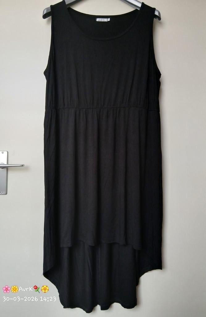 zwarte stretch zomerjurk a-symmetrisch bonprix maat 52-54, Kleding | Dames, Grote Maten, Bonprix, Verzenden, Zo goed als nieuw
