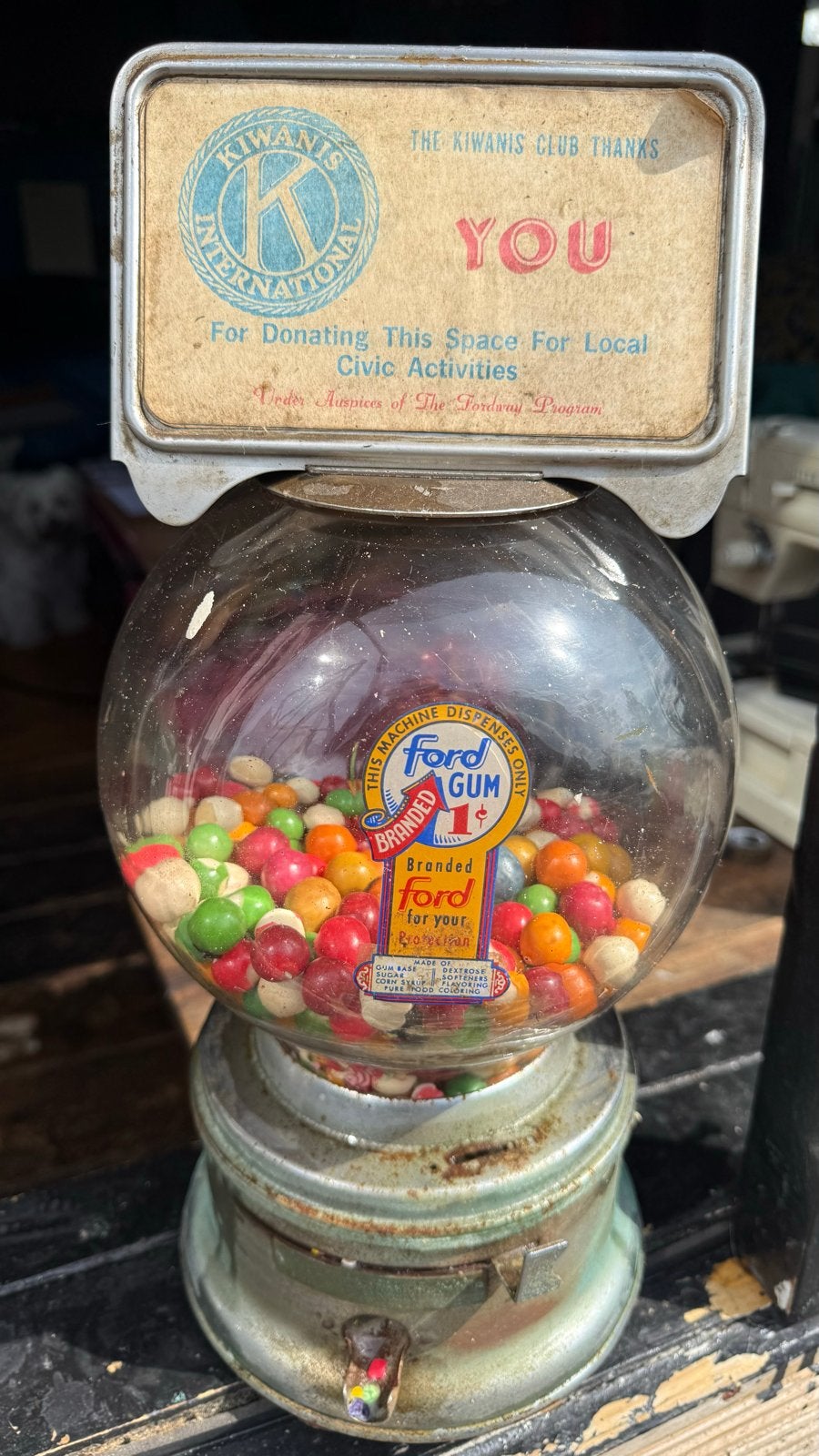Vintage Ford Gumball Machine - Kiwanis International, Ophalen of Verzenden