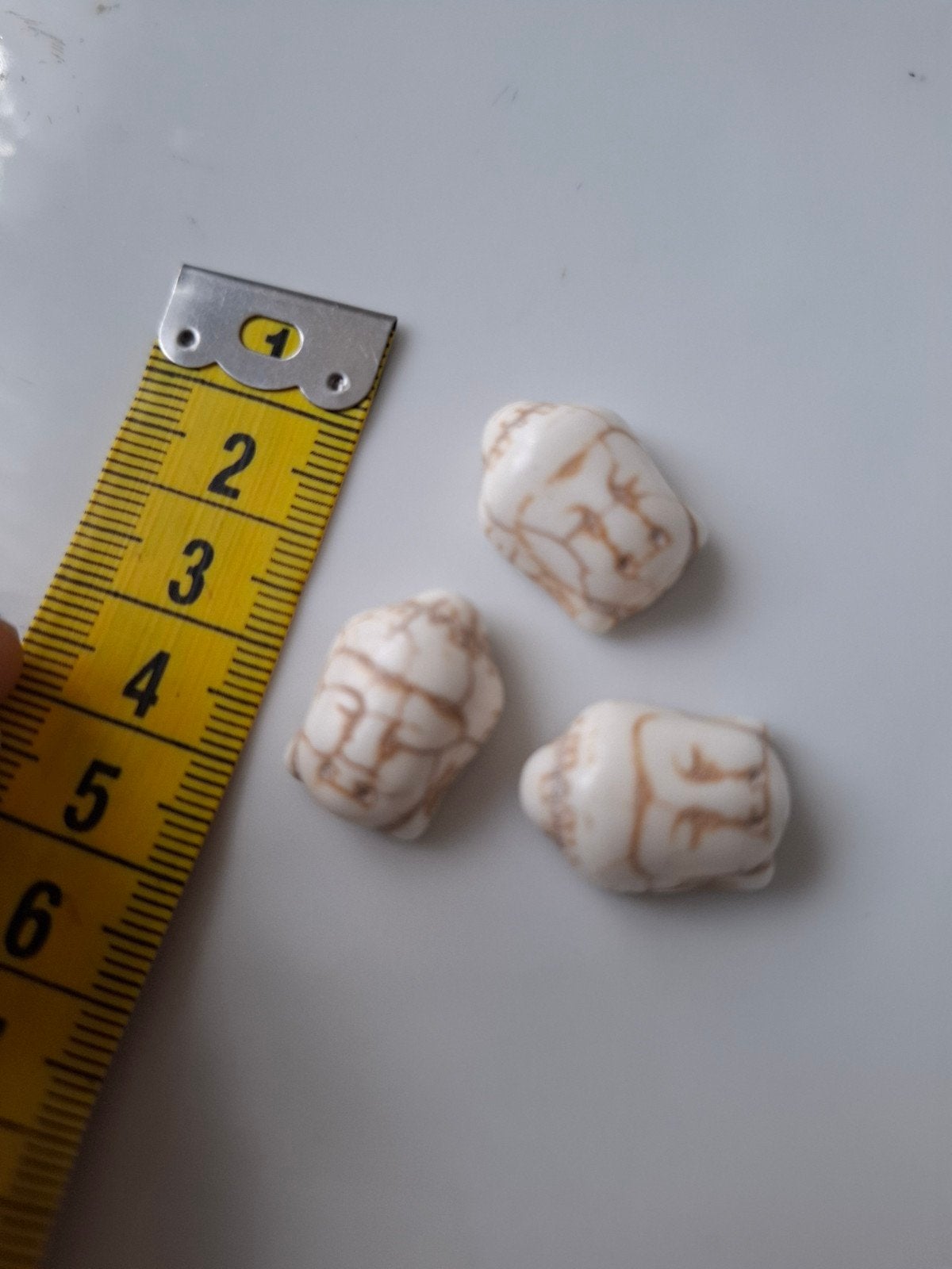 3 stuks howliet kralen budhha boeddha wit, Kraal, -, -, Nieuw