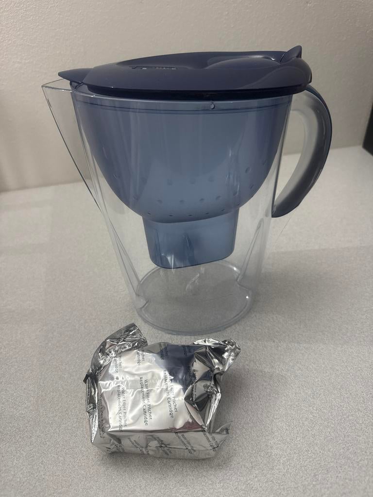 Brita waterkan met filter, Ophalen of Verzenden, Gebruikt, Kunststof, Blauw