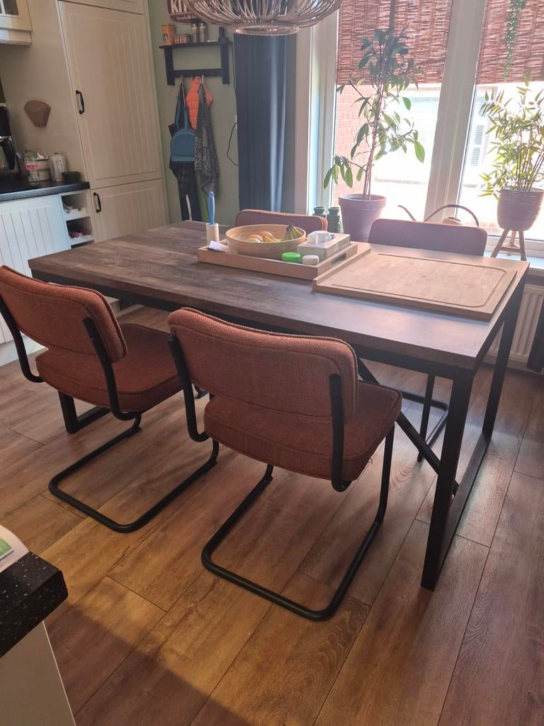 4 eetkamerstoelen  terracotta, Huis en Inrichting, Ophalen of Verzenden