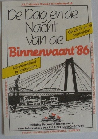 Sticker - Dag en nacht van de binnenvaart, Ophalen of Verzenden, Zo goed als nieuw, Bedrijf of Vereniging