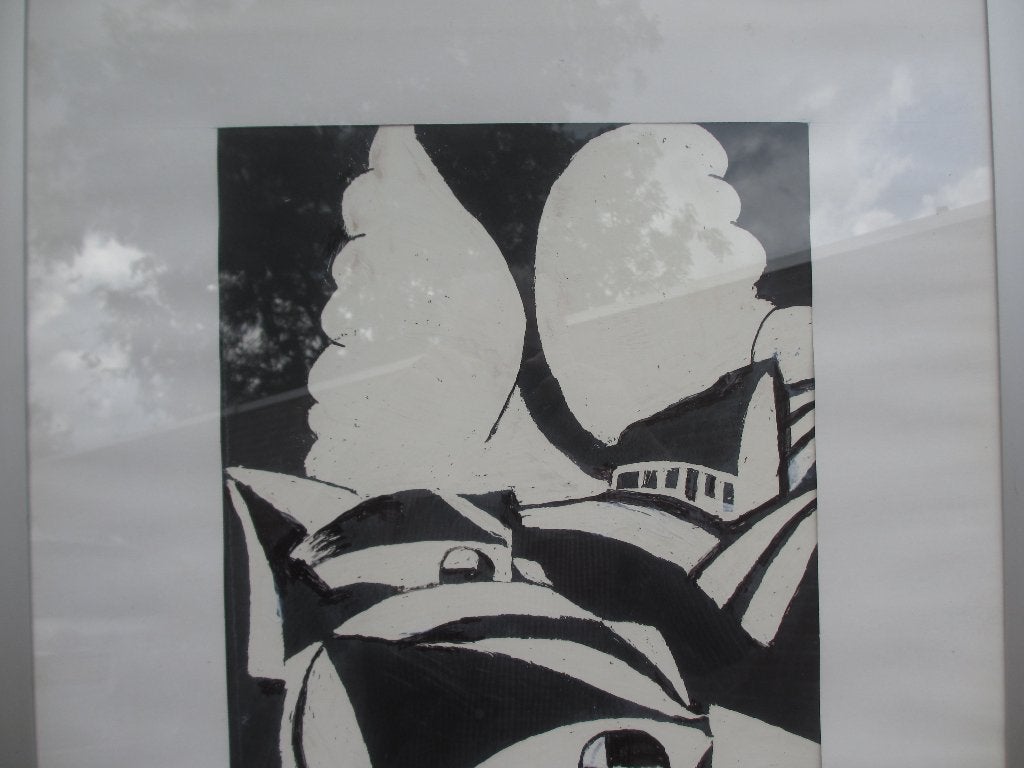 Aparte "voorstudie" van houtdruk Joris Minne, 33 cm, 1950 - 1999, Ophalen of Verzenden, Houtsnede