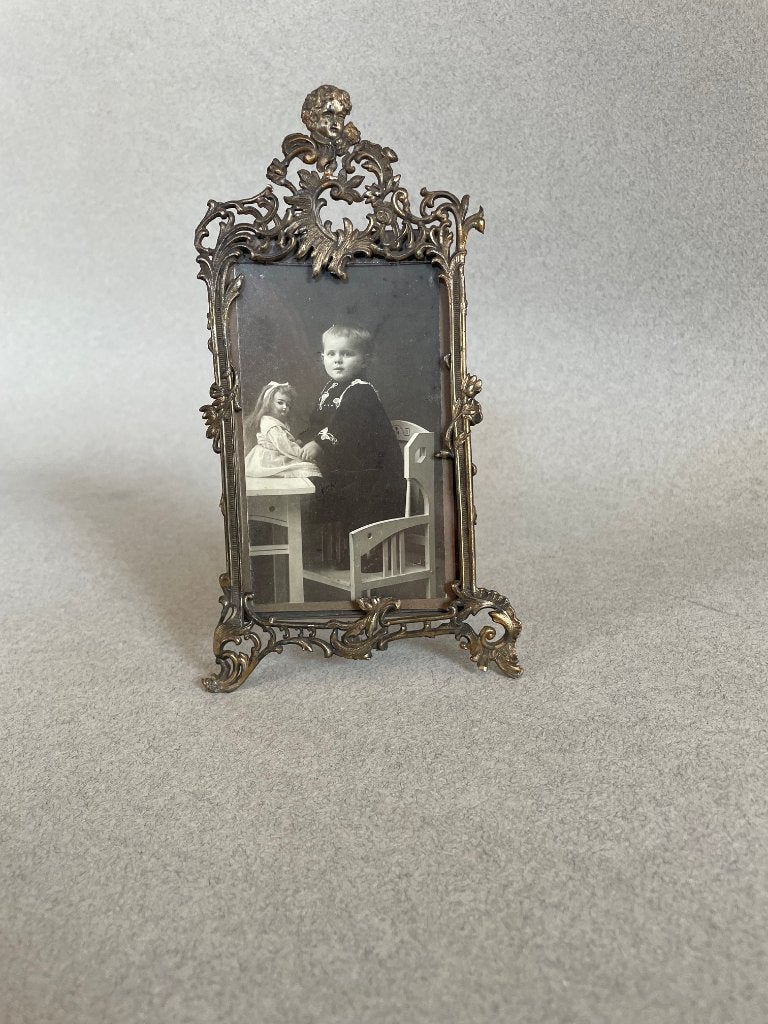 Bijzonder prachtig antiek fotolijstje met antieke foto, Ophalen of Verzenden