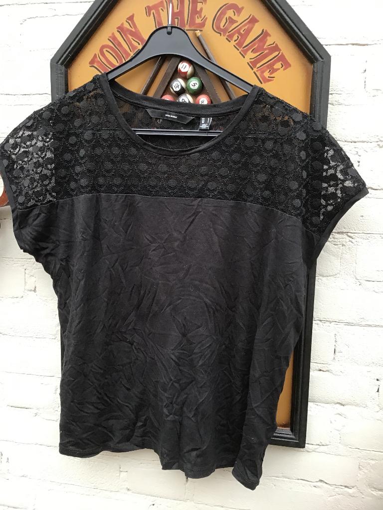 Blouses zwart 38 met kant, Ophalen of Verzenden, Zo goed als nieuw, Maat 38/40 (M), Zwart