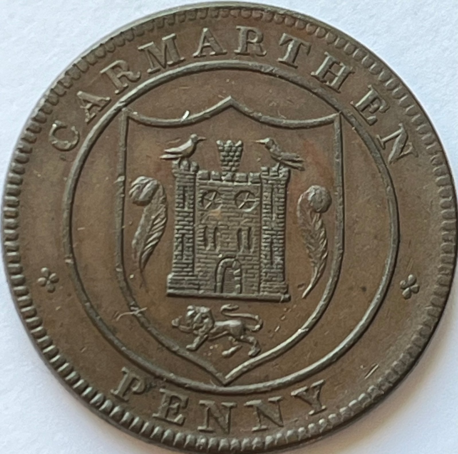 Carmarthen penny token 1813, Ophalen of Verzenden, Overige landen, Losse munt