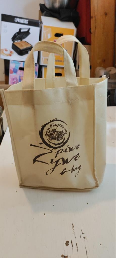 Stoffen tasje met opdruk 'Spino Zywe e-bag', Ophalen of Verzenden