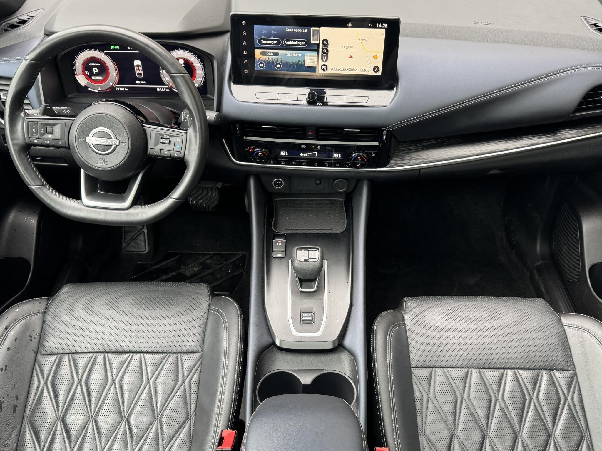 Nissan Qashqai 1.3 MHEV Xtronic Tekna Plus | Panoramadak | L, Met garantie (alle), Zwart, Leder, Bedrijf