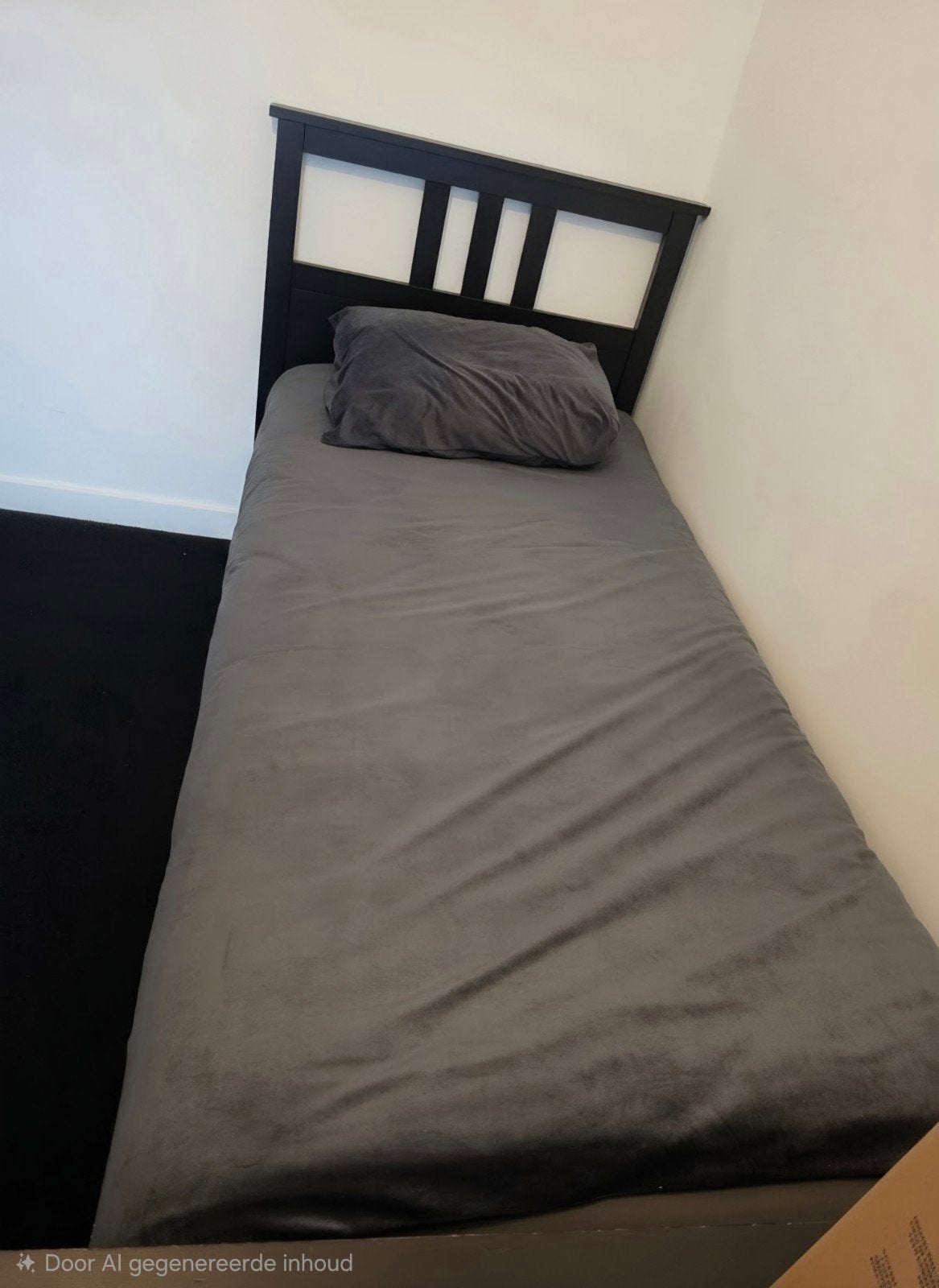 Eenpersoonsbed met ProActief matras, Ophalen, 90 cm, Eenpersoons, Zwart