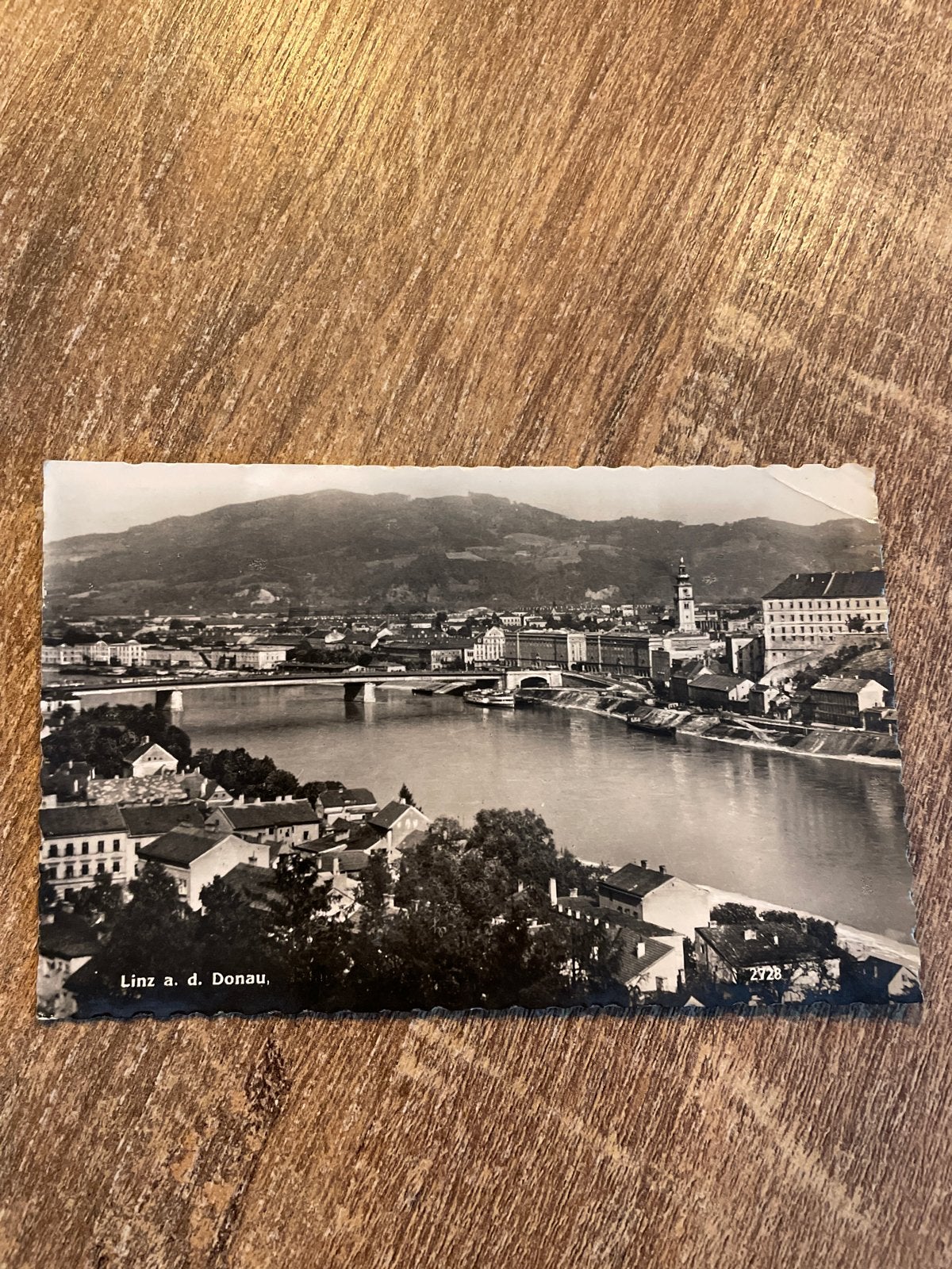 Oude ansichtkaart Linz a. d. Donau, Oostenrijk (1958), Verzamelen, Ophalen of Verzenden, 1940 tot 1960, Gelopen, Oostenrijk