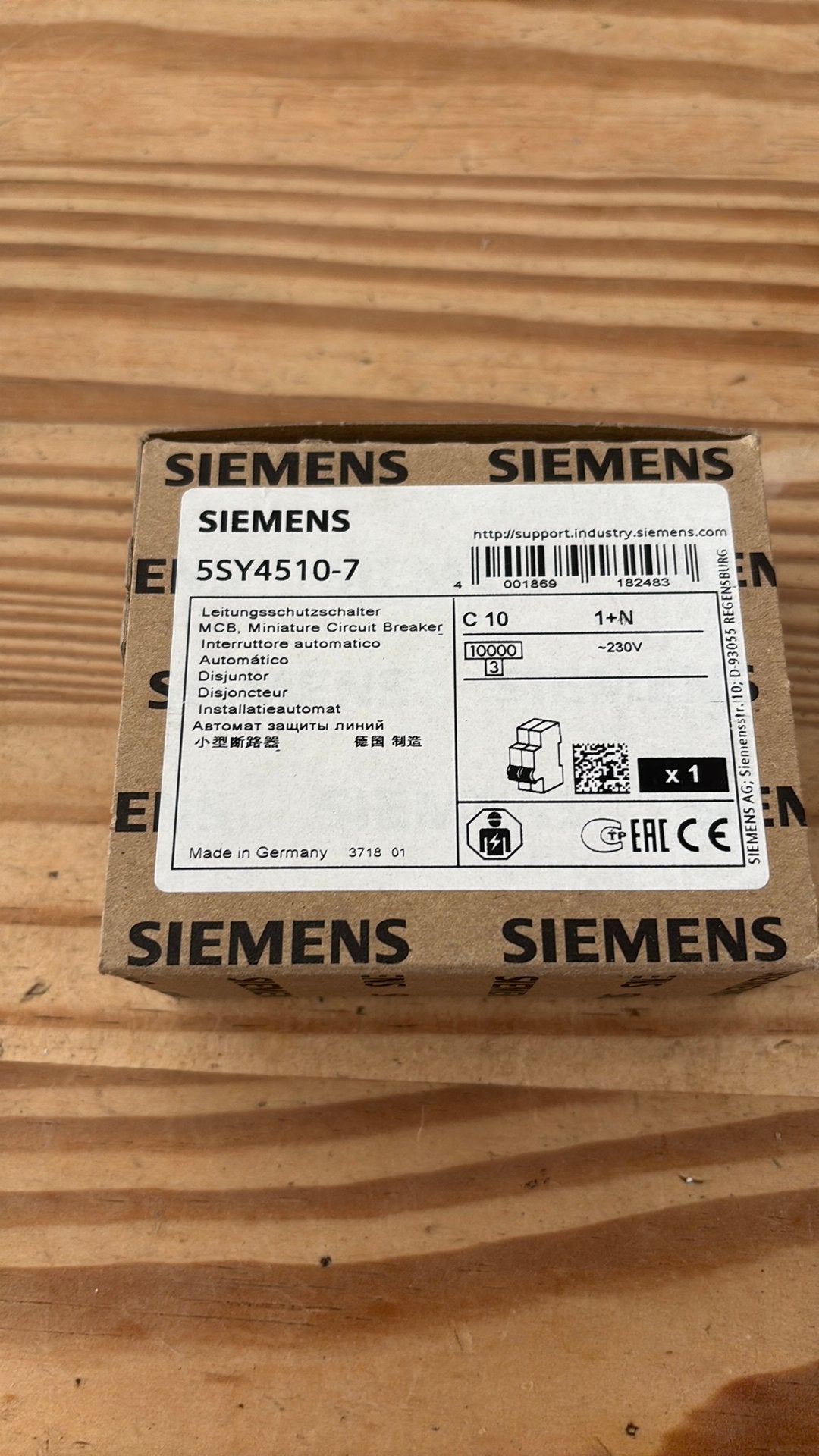 Siemens circuit breaker 5SY4510-7, Ophalen of Verzenden, Nieuw