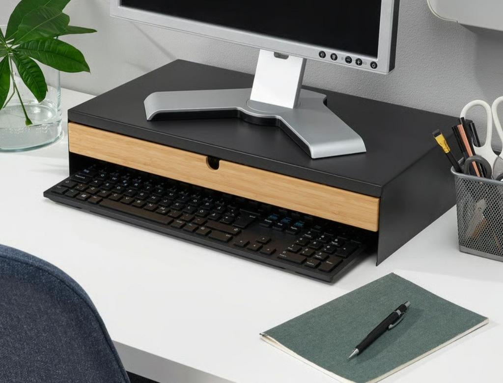 Ikea monitorstandaard met lade - ELLOVEN IKEA, Ophalen, Zo goed als nieuw