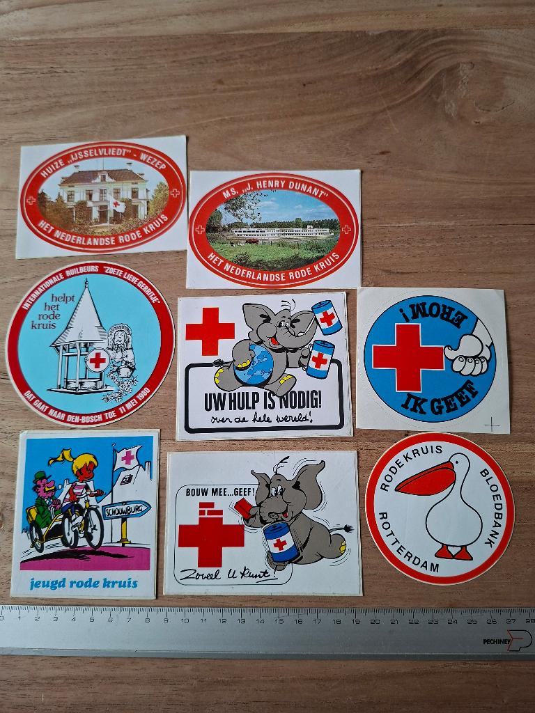 Stickers rode kruis, Verzamelen, Ophalen of Verzenden, Zo goed als nieuw, Overige typen
