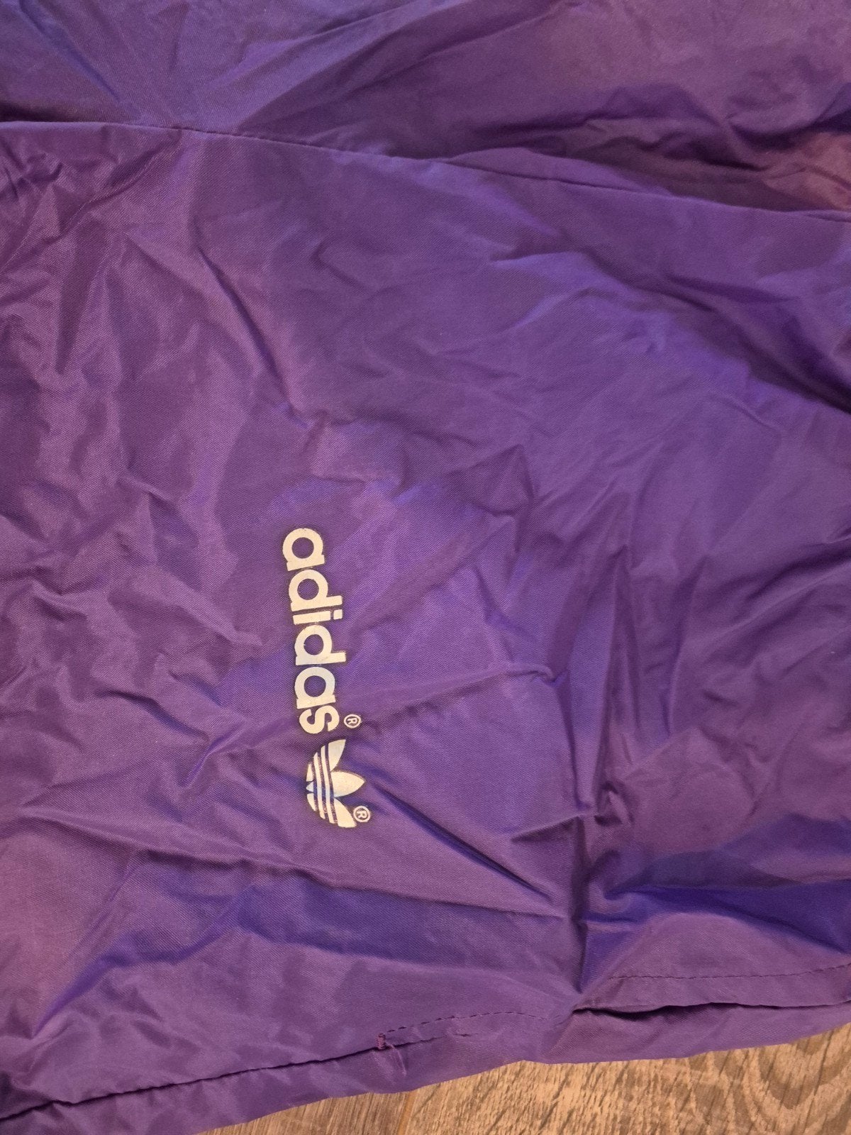 Vintage Adidas waterdichte regenbroek - Goede staat, Maat 38/40 (M), Adidas, Paars, Ophalen of Verzenden