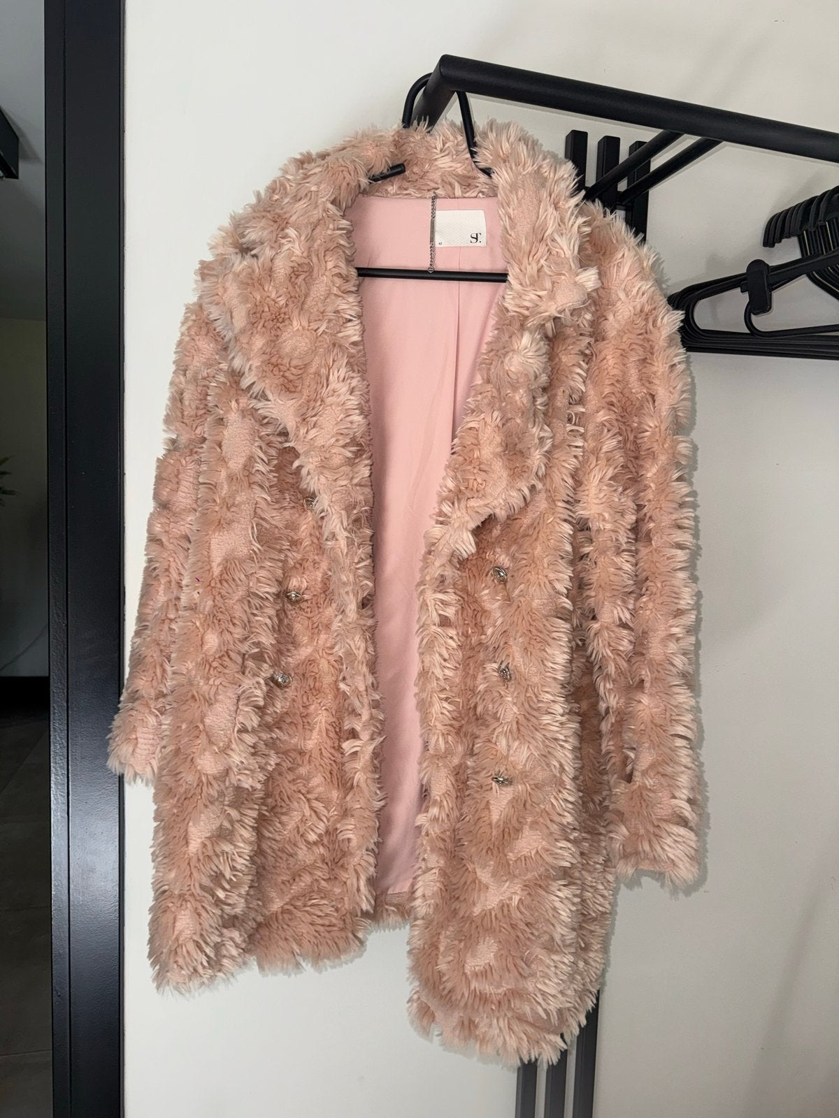 SuperTrash roze fluffy jas maat 42, Ophalen of Verzenden, Zo goed als nieuw, Maat 42/44 (L), Roze
