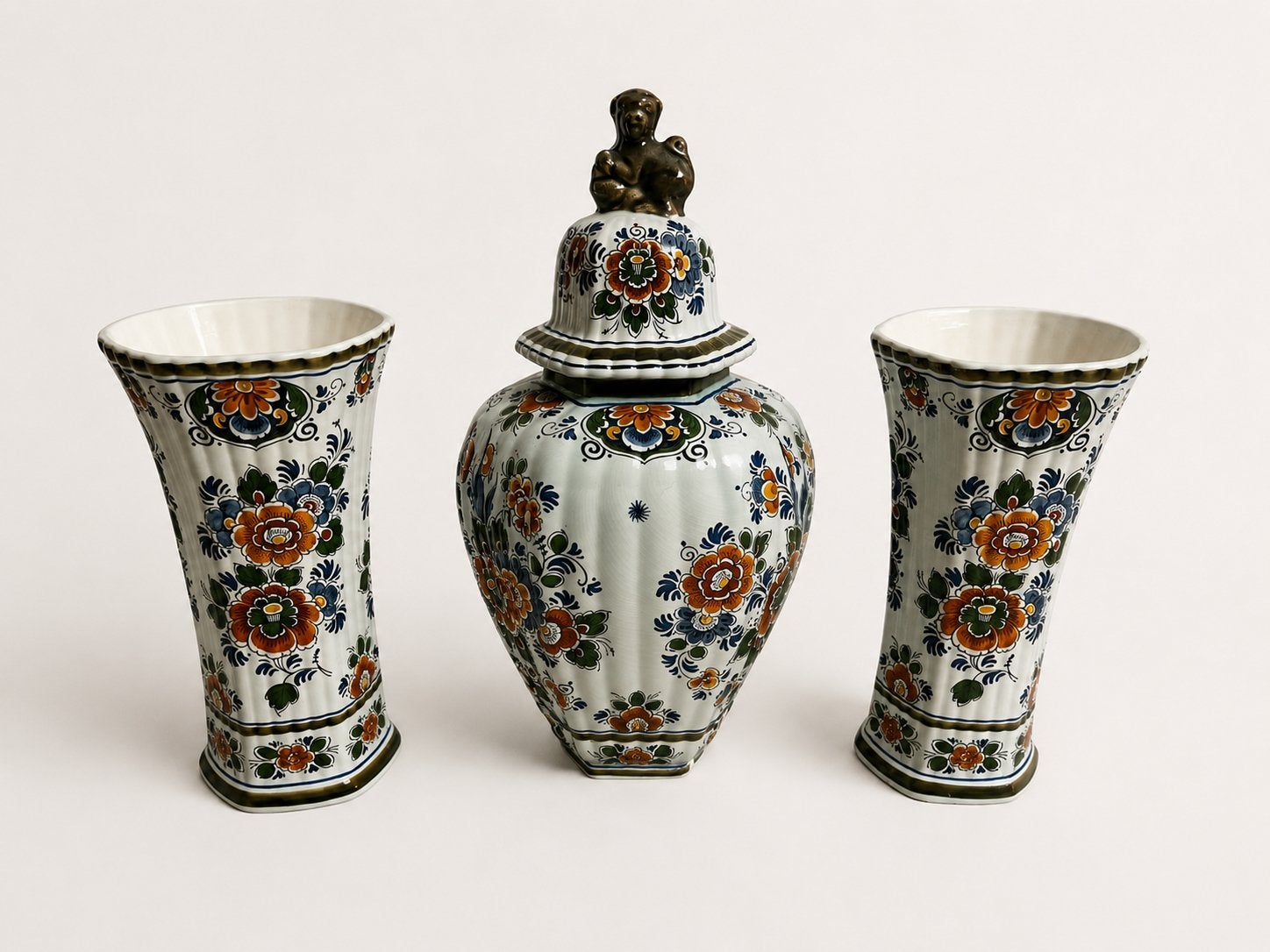 Kaststel, 3delig, Polychroom Delfts handwerk, Ophalen of Verzenden