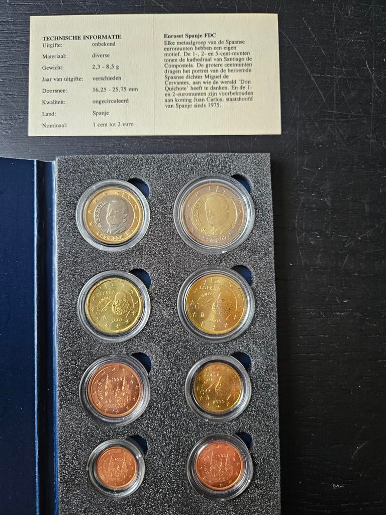 Euroset Spanje FDC - Complete set euromunten, Ophalen, Spanje, Overige waardes, Setje