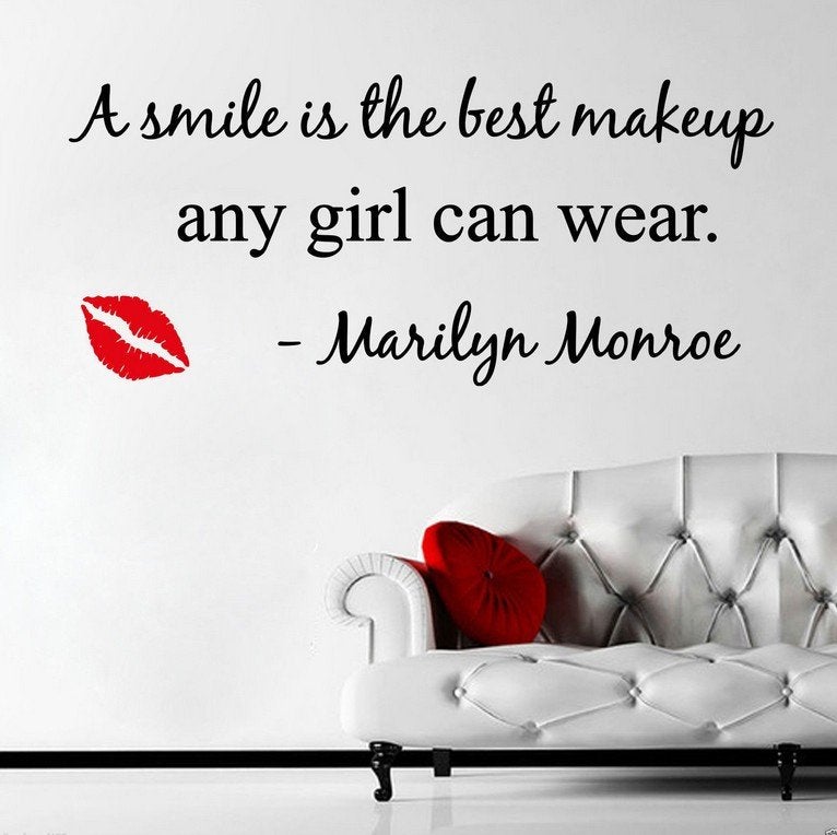 Marilyn Monroe Quote Muursticker, Zwart, Ophalen of Verzenden, Kunststof, Modern