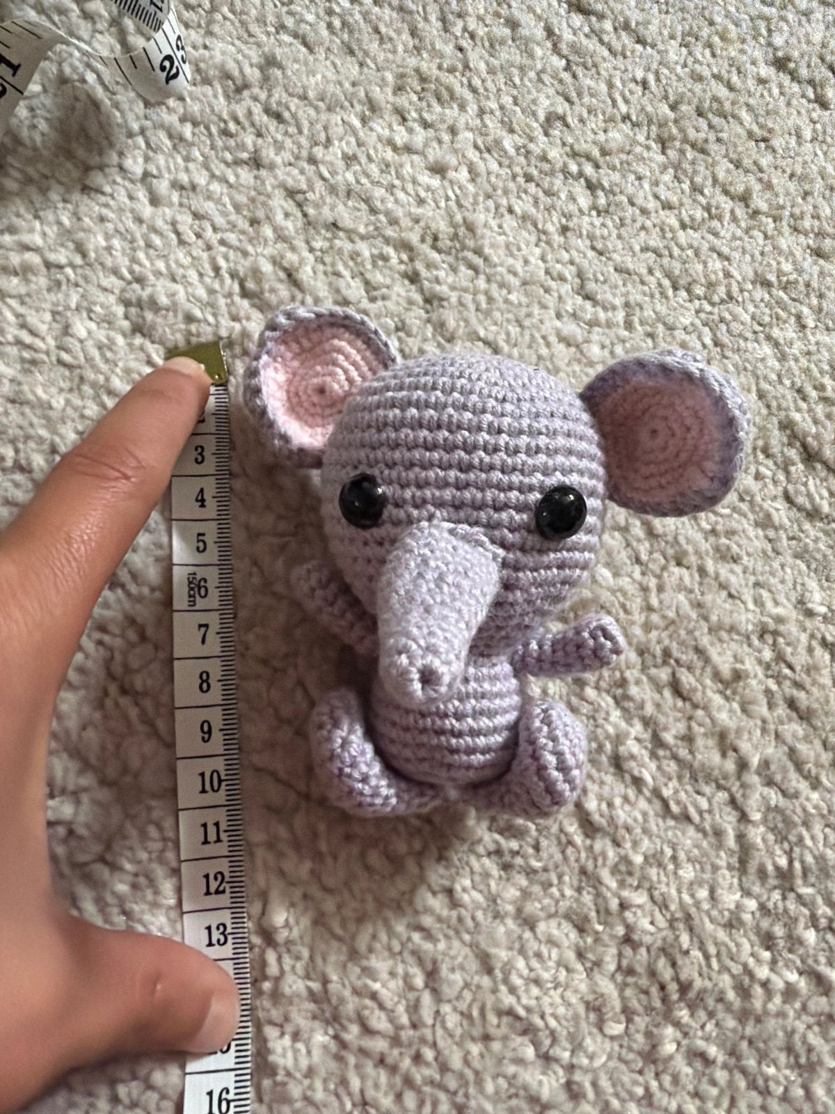 Schattige paars gehaakte olifant knuffel - handgemaakt, Paars, Overige merken, Nieuw, Ophalen of Verzenden