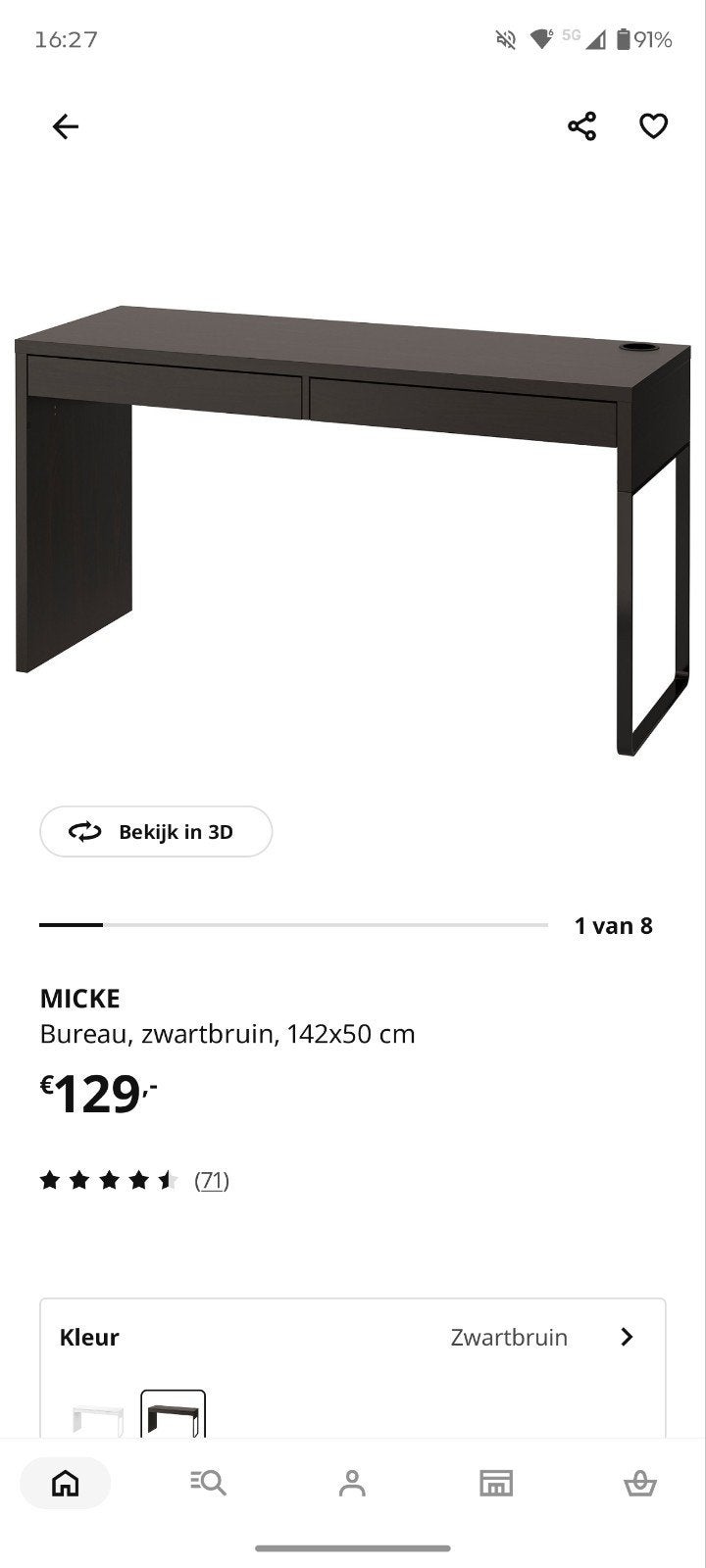 IKEA Micke Bureau breed, Ophalen, Gebruikt