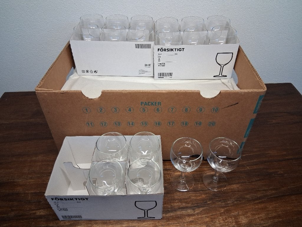 IKEA FÖRSIKTIGT en POKAL glazen, Ophalen, Glas of Glazen, IKEA, Overige stijlen