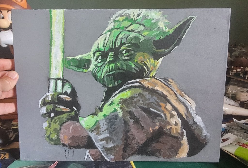 Starwars yoda schilderij, Ophalen of Verzenden, Zo goed als nieuw, Overige typen