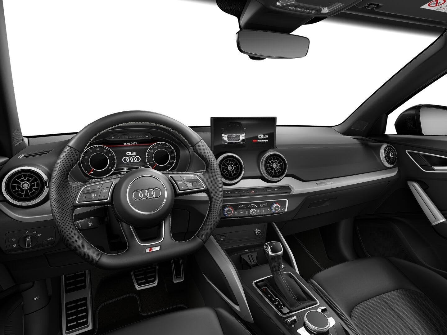 Audi Q2 35 TFSI S Edition | 150 PK | Automaat | Trekhaak | P, Auto's, 4 cilinders, Leder en Stof, Zwart, Bedrijf
