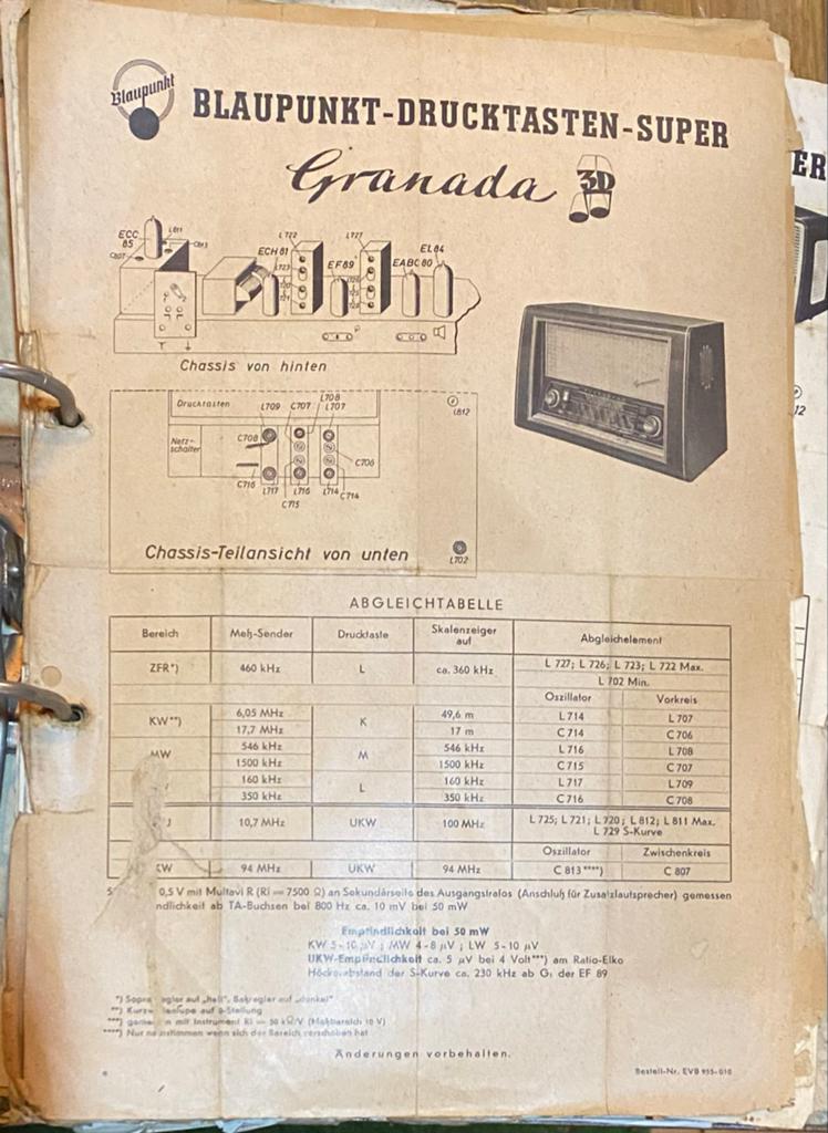 Servicehandleidingen Blaupunkt en andere vintage radio's, Ophalen of Verzenden
