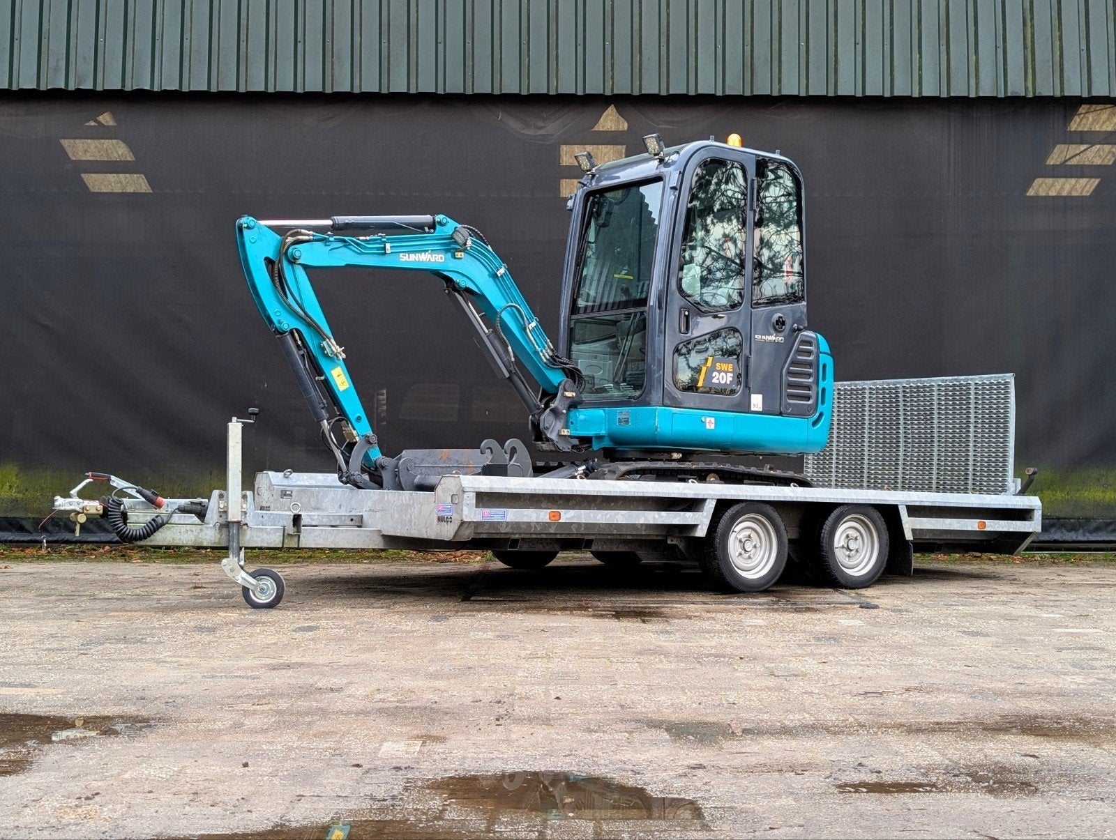 Hulco Terrax-2 3000KG MACHINETRANSPORTER AANHANGER 3TON, Auto diversen, Aanhangers en Bagagewagens, Ophalen, Zo goed als nieuw