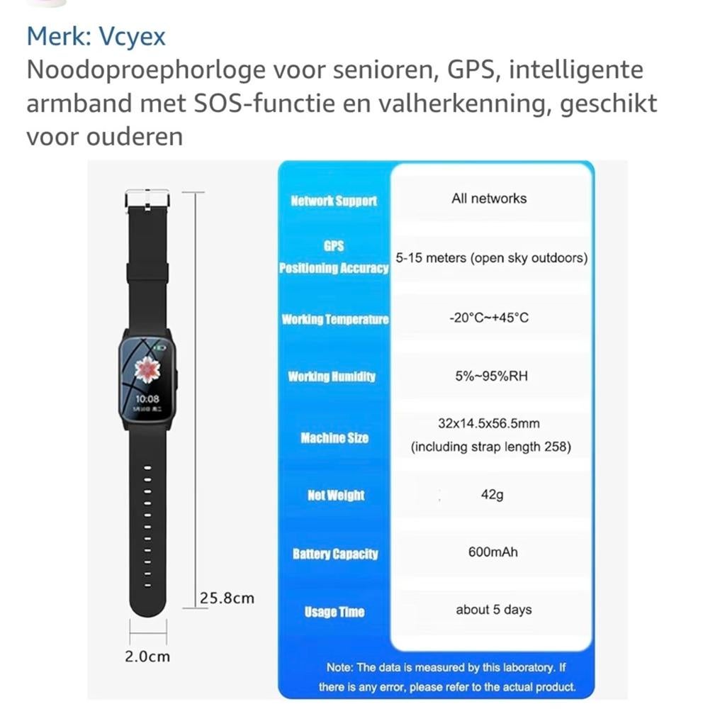 Smart watch met SOS functie, Sieraden, Tassen en Uiterlijk, Smartwatches, Nieuw, Ophalen of Verzenden, GPS, Android