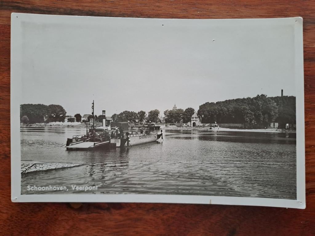 Schoonhoven,  veerpont, fotokaart, Ophalen of Verzenden, Voor 1920, Zuid-Holland
