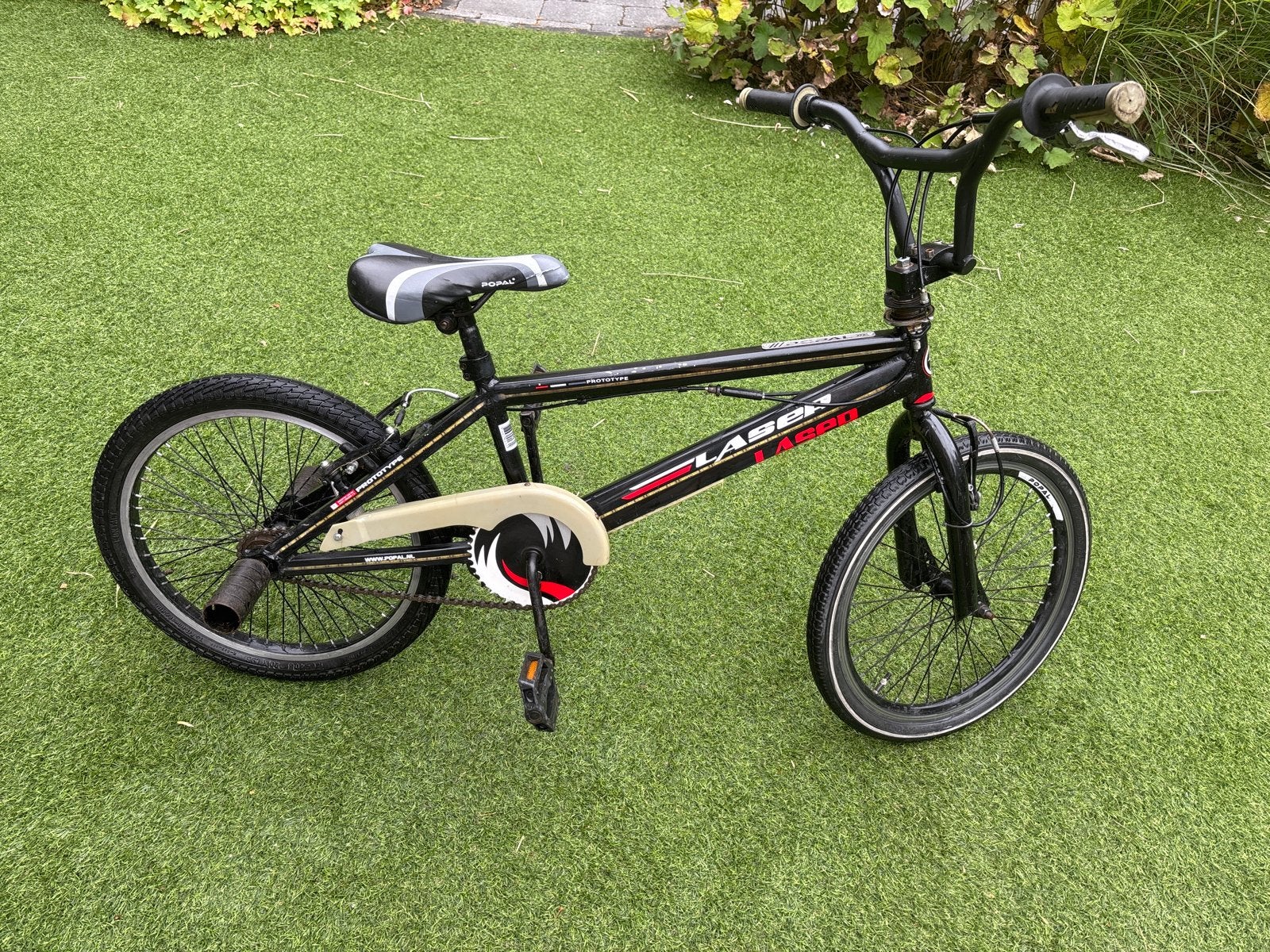 LASER BMX Fiets - Zwart met rode accenten, Ophalen, Gebruikt, Staal, Velgrem