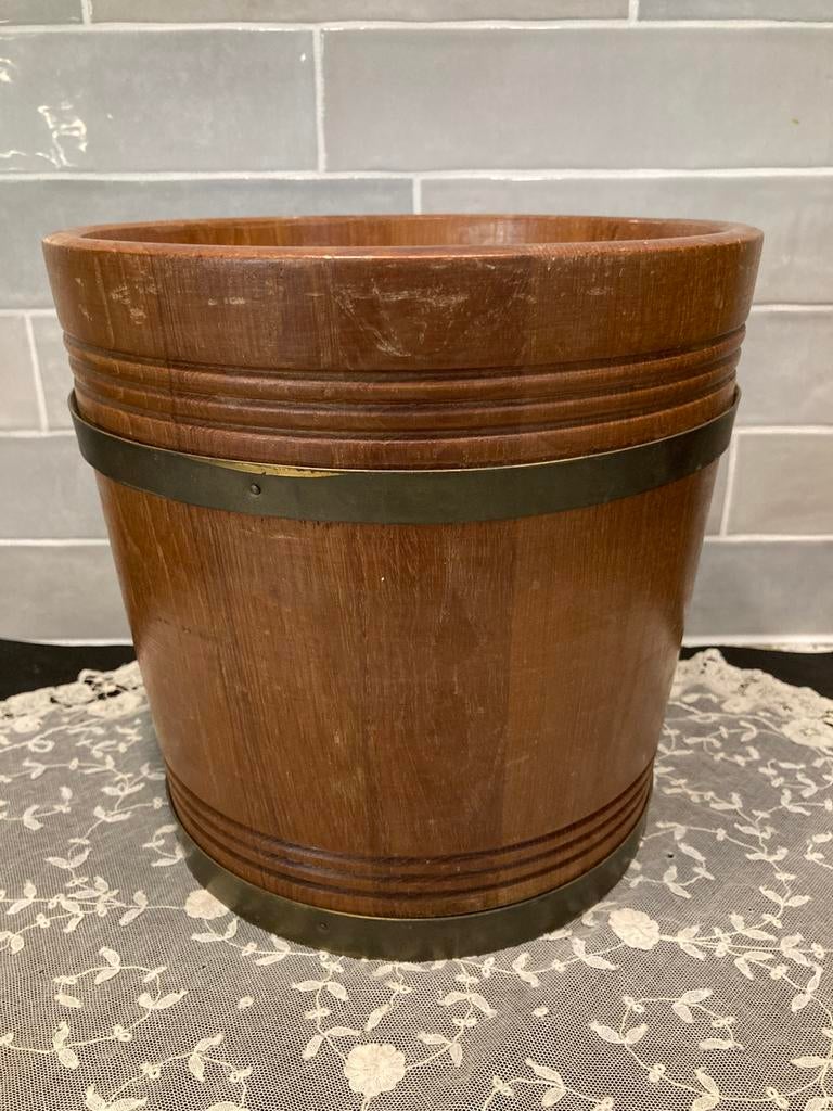 Oud houten vaatje, emmer (100324c), Ophalen of Verzenden